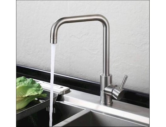 HUDOR - Mitigeur sans douchette Robinet de cuisine k128 nickel brossé collection eas
