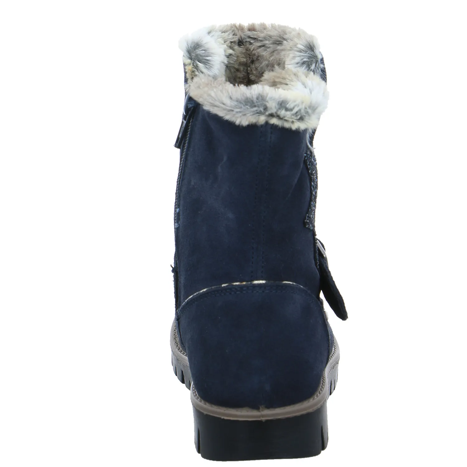 SCHUHENGEL Kleinkinder-Winterstiefel Dunkelblau Leder  Stiefelette