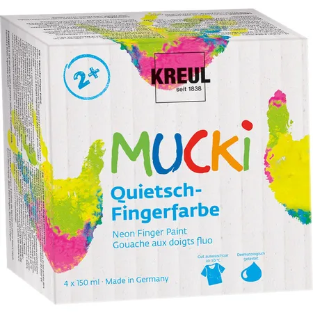 MUCKI Quietsch-Fingerfarbe 4er Set