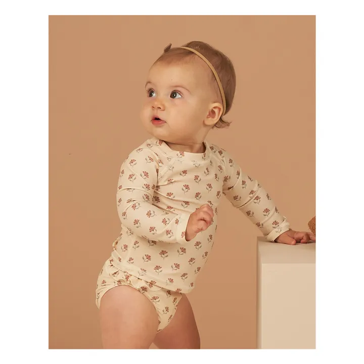 Rylee + Cru T-Shirt et Culotte de Bain Anti-UV Fleurs | Blanc cassé