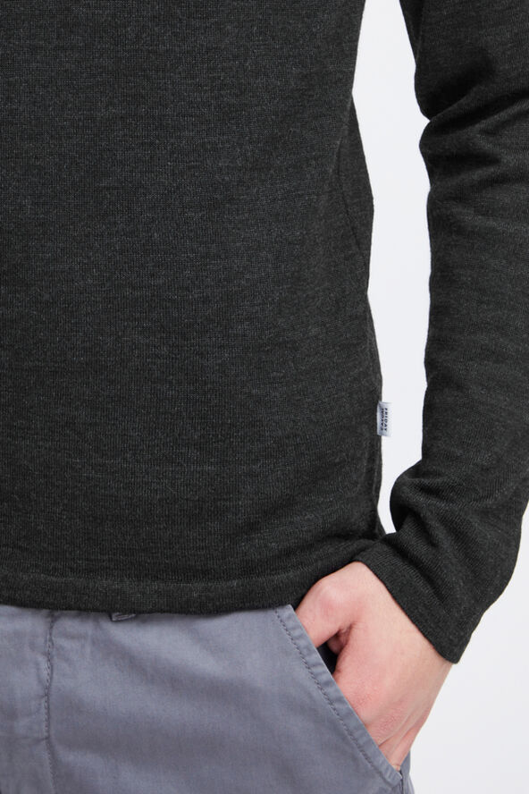 Casual Friday CFKENT Merino Crew Neck Knit Dark grey melange
