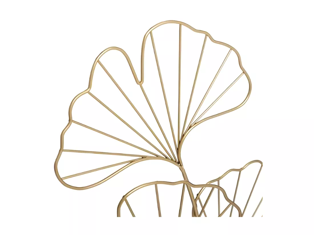 Objet décoratif Feuilles de Ginkgo en métal doré H 56 cm