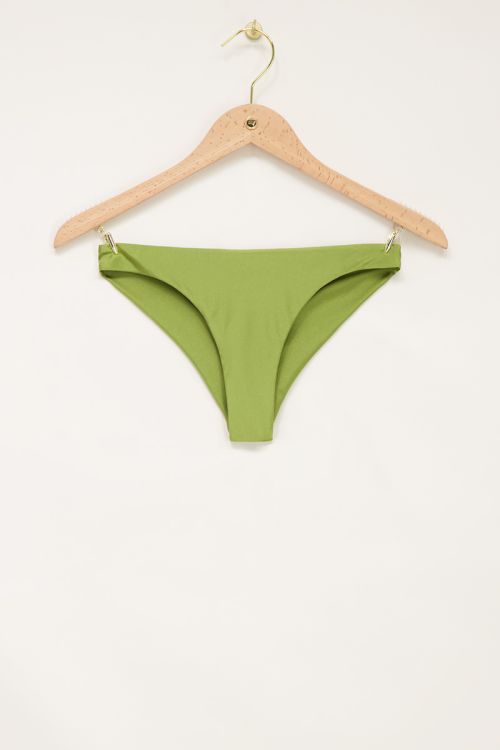 Groen glanzend bikini broekje met V-shape