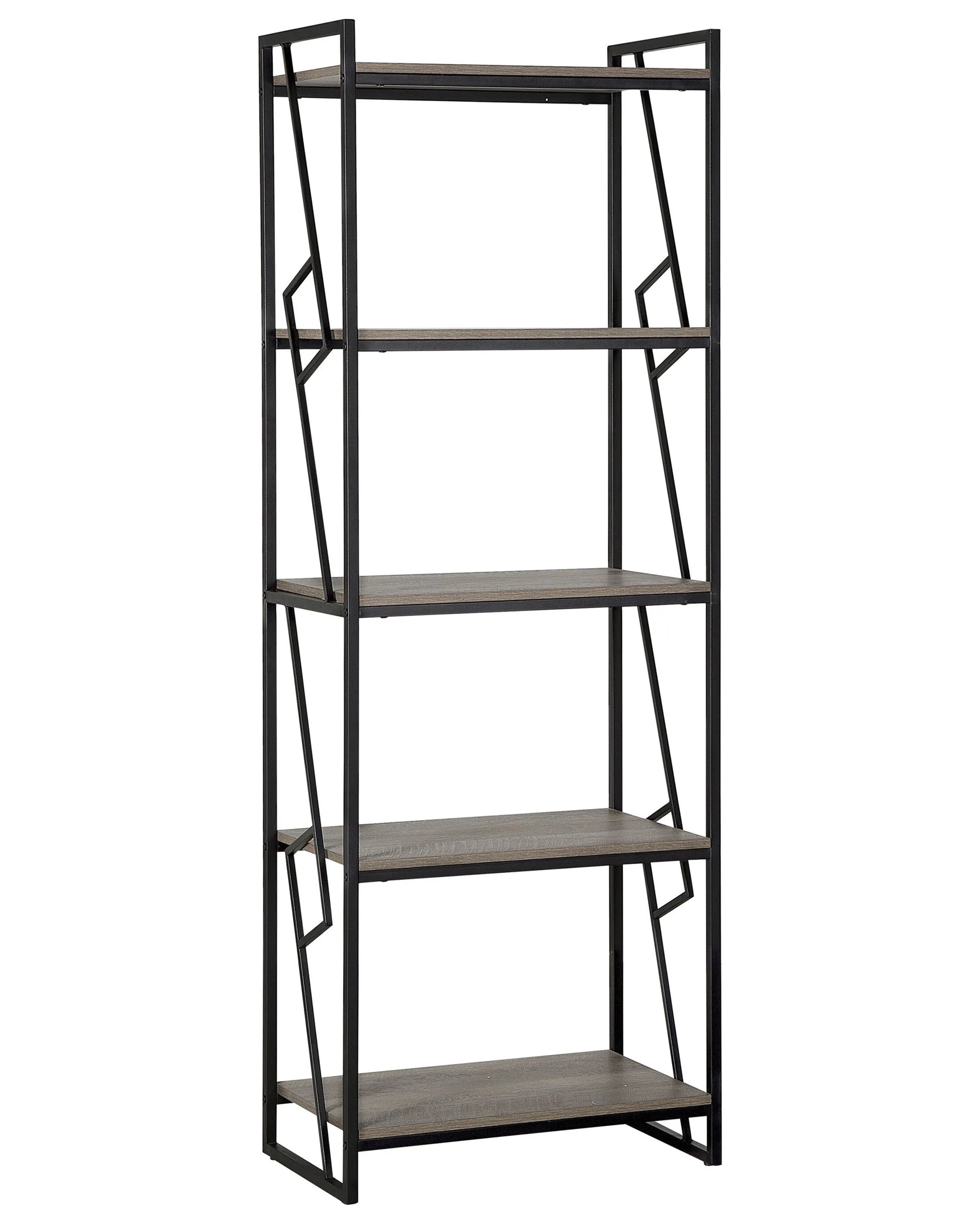 Boekenkast met 5 planken FORRES 184 cm Bruin/zwart