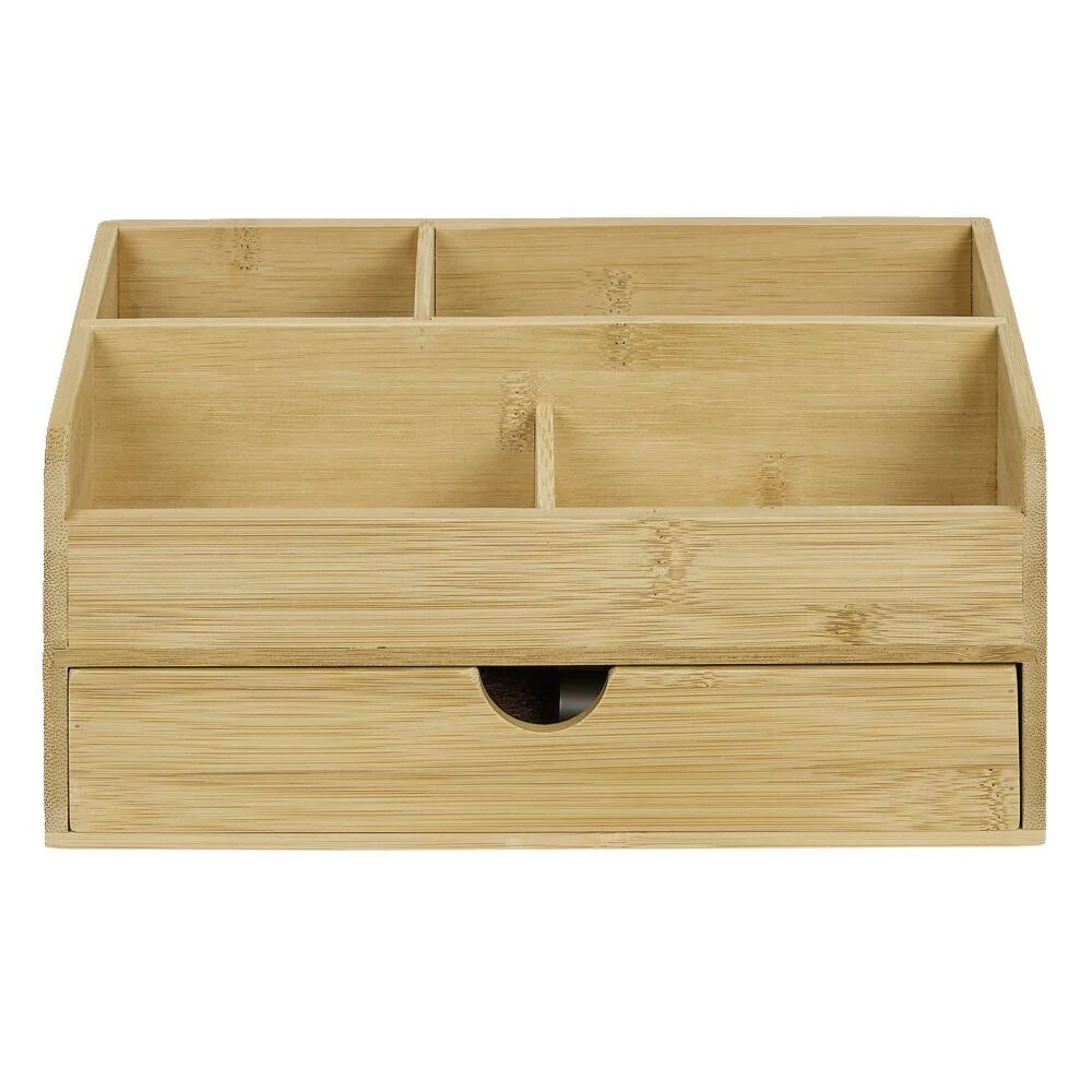 Organisateur de maquillage en bambou naturel 25x15xH11cm