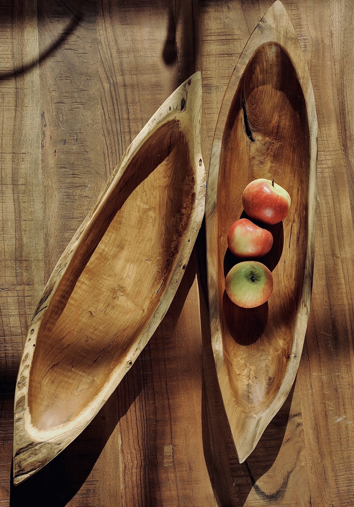 Holzschale in Bootsform, Teak, L 60 cm, B 13 cm von fischer's lagerhaus