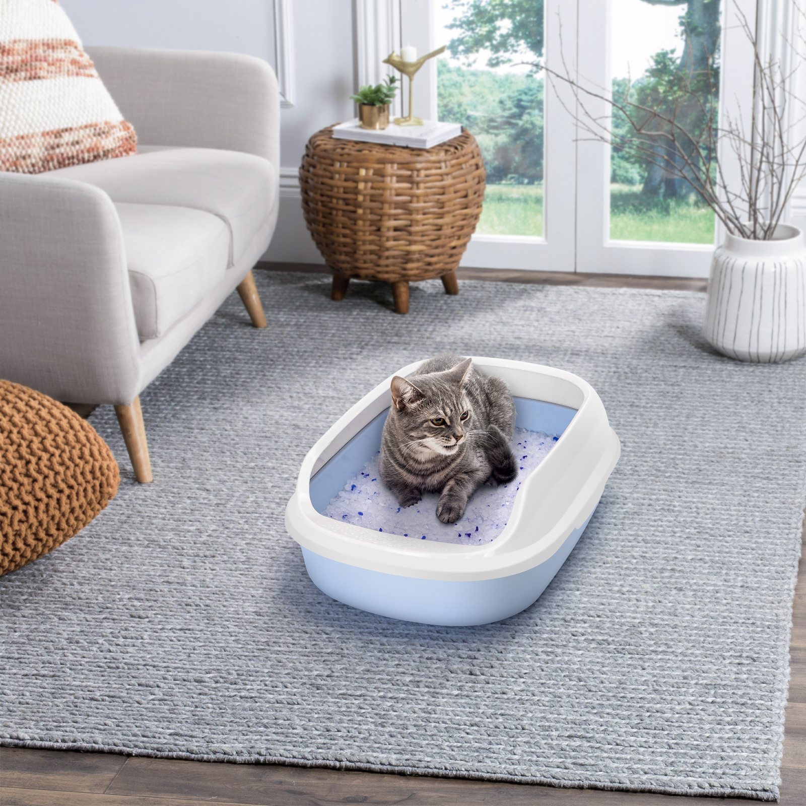 Nobleza - Areia higiênica de sílica para gatos, em gel diamante, 7,6L/3KG. Absorvente, confortável e biodegradável.