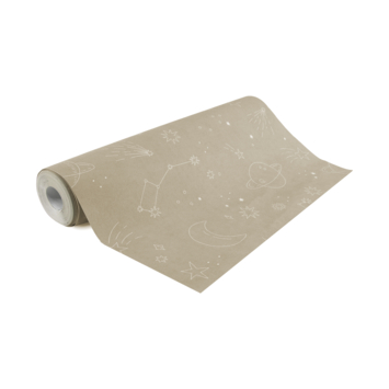 Vliesbehang Cosmos taupe (dessin 139736)