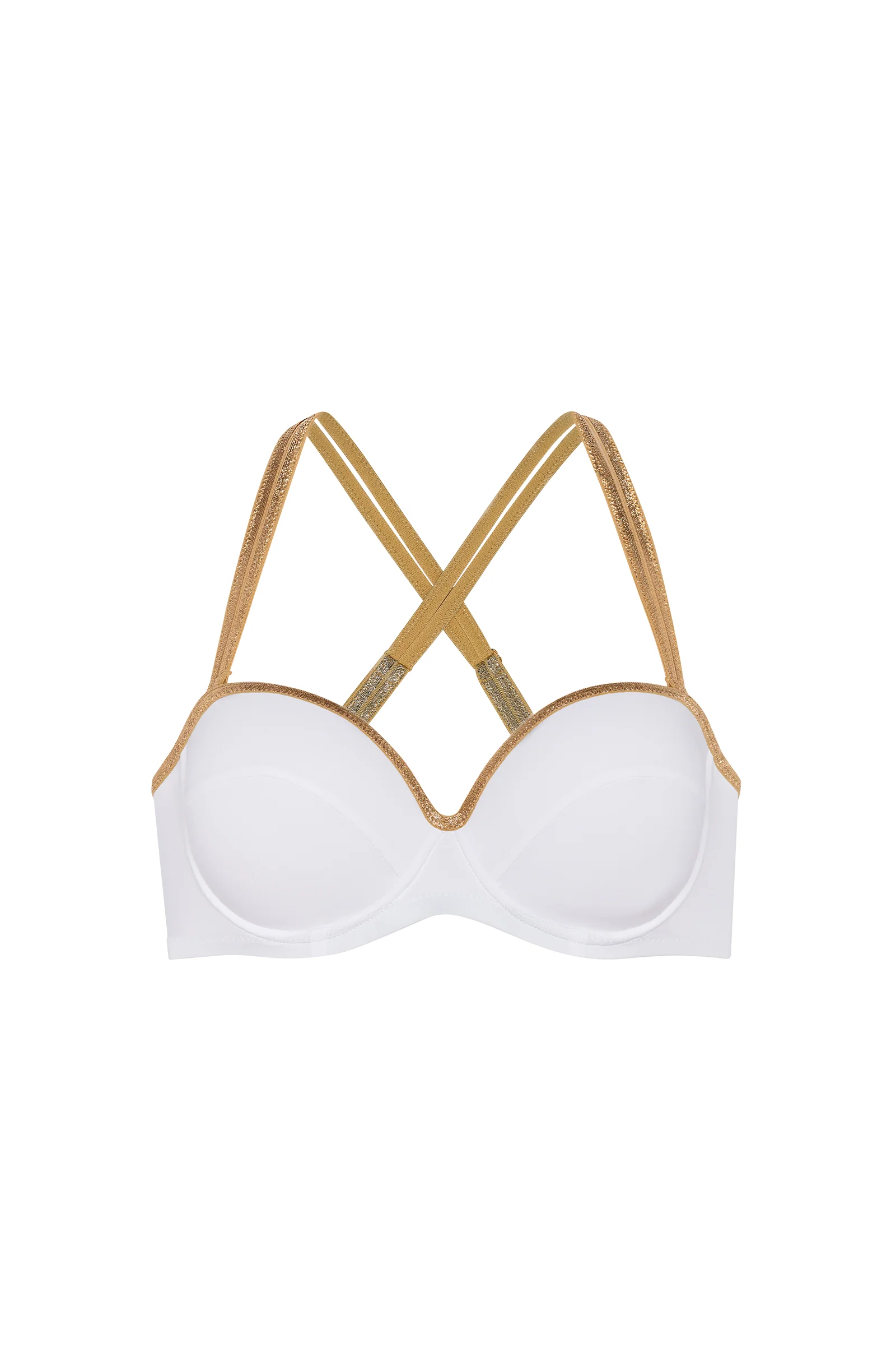 baby Haut de maillot de bain bandeau blanc et lurex Blanc