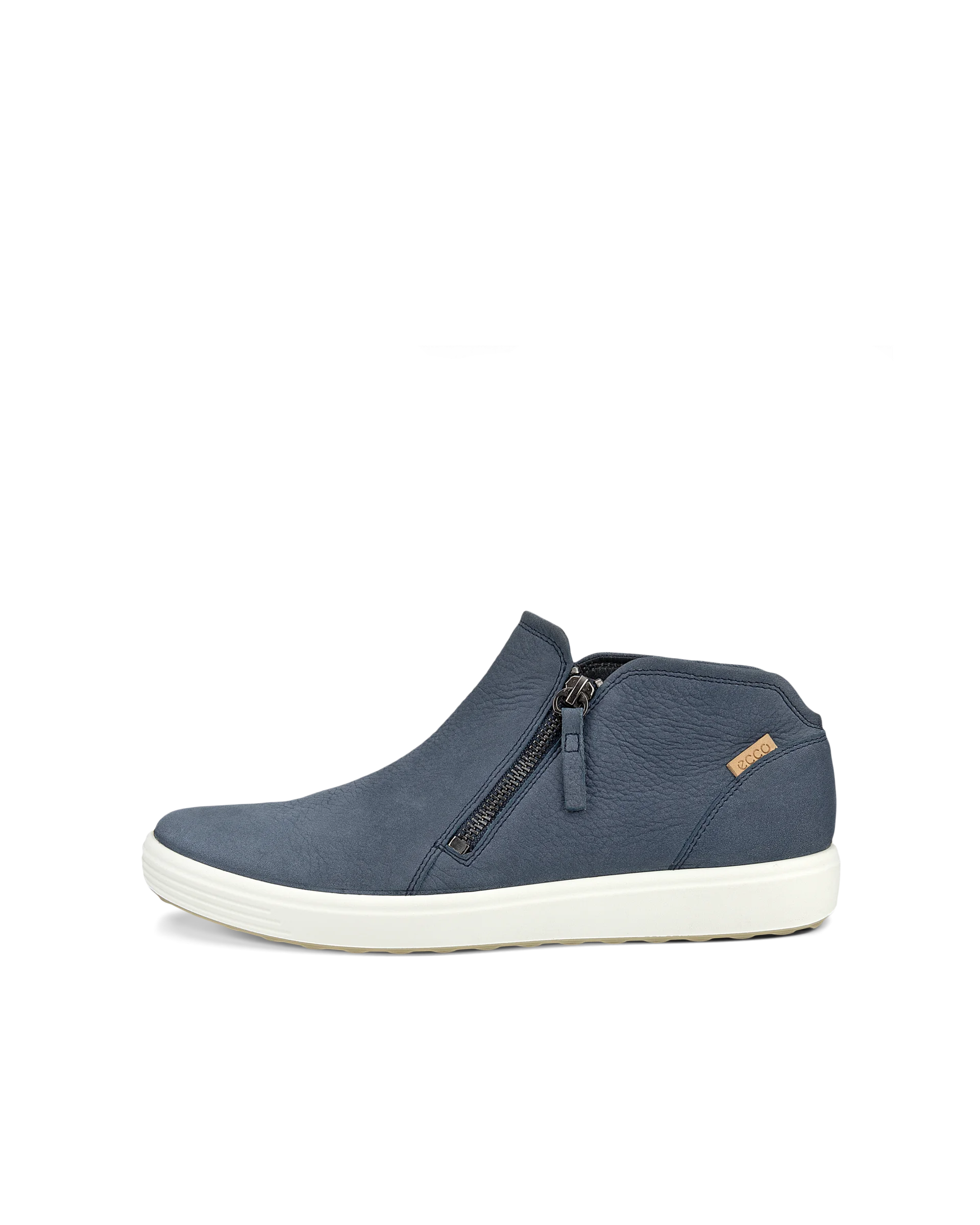 ECCO SOFT 7 W Damen Bootie aus Veloursleder mit Reißverschluss Blau