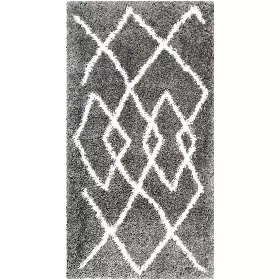 Wecon home Hochflorteppich Afella grau weiss