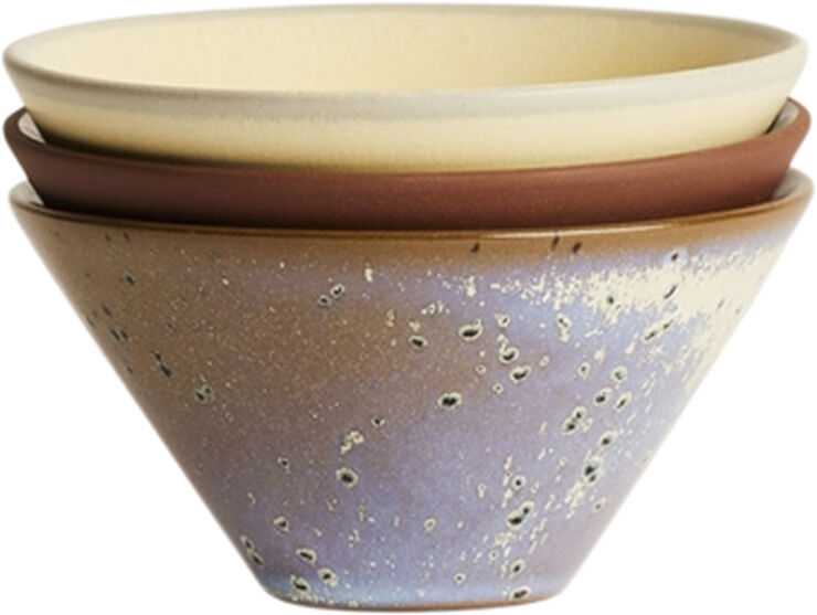 OYOY Living Design Yuka Skål - Pakke med 3 Dark terracotta / butter / rea