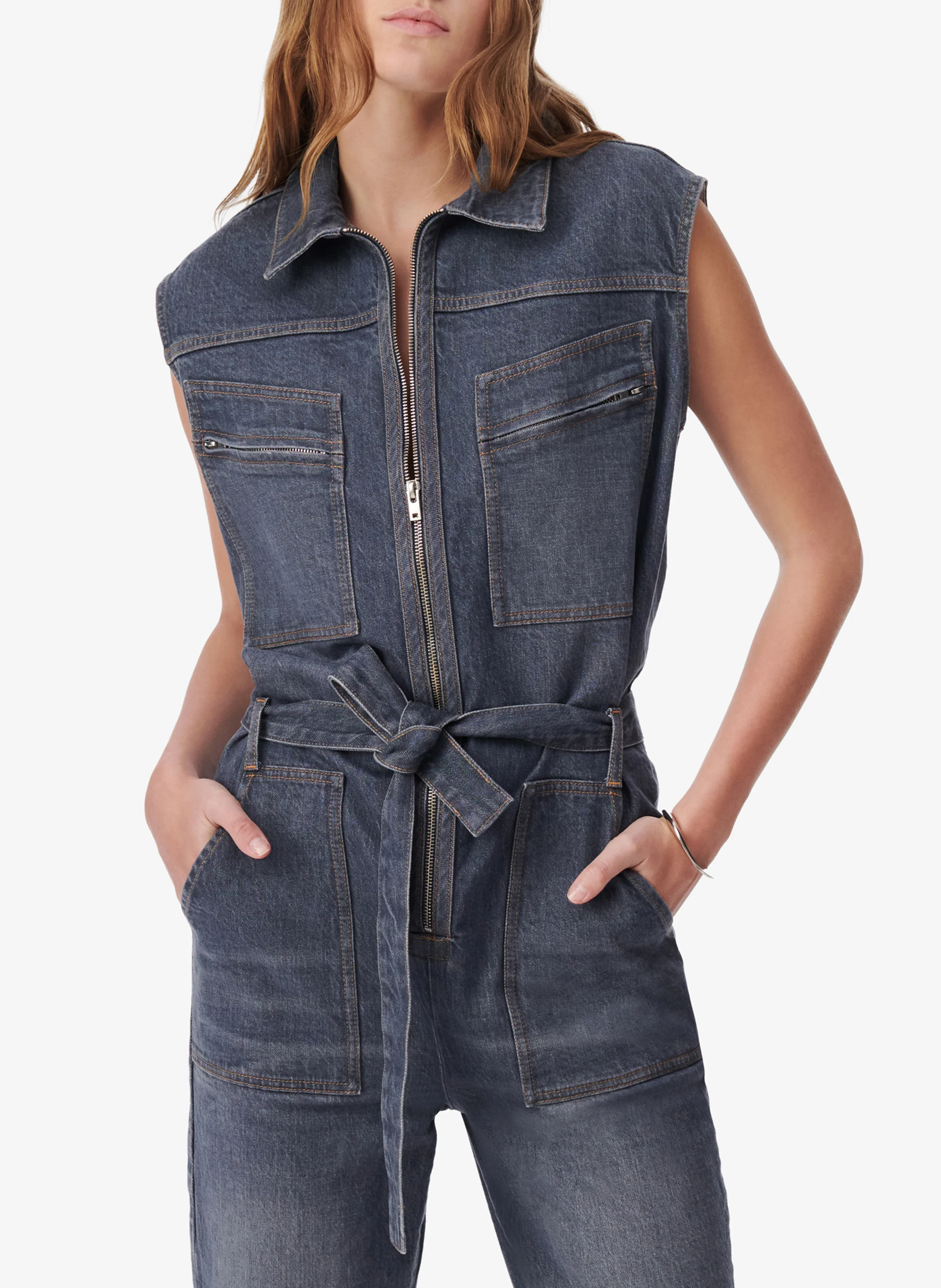 KOHANA - Combinaison denim en coton mélangés | Bleu