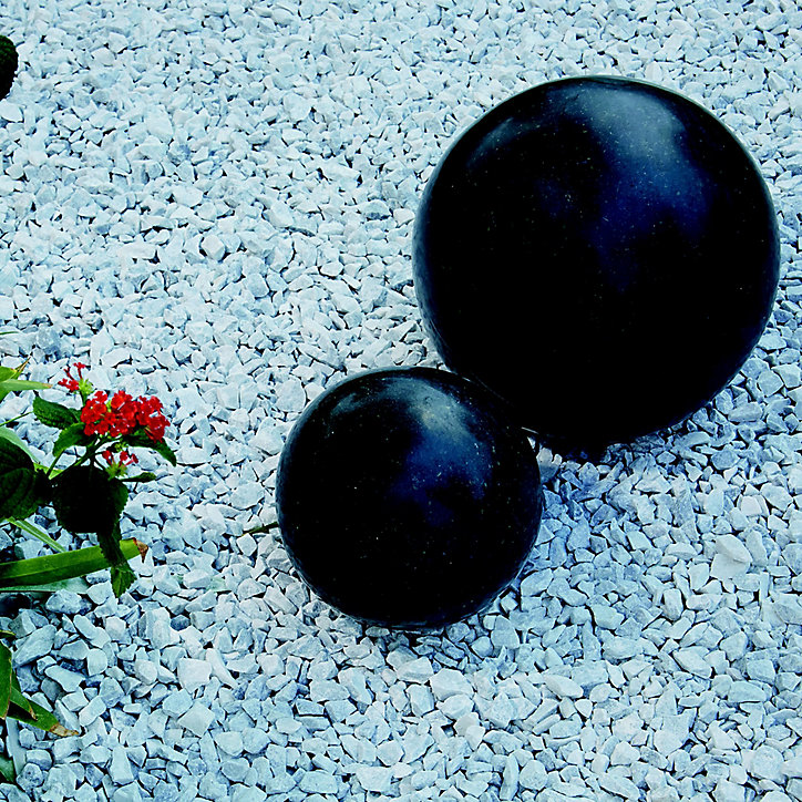 Sphère décorative granit noir D. 40 cm