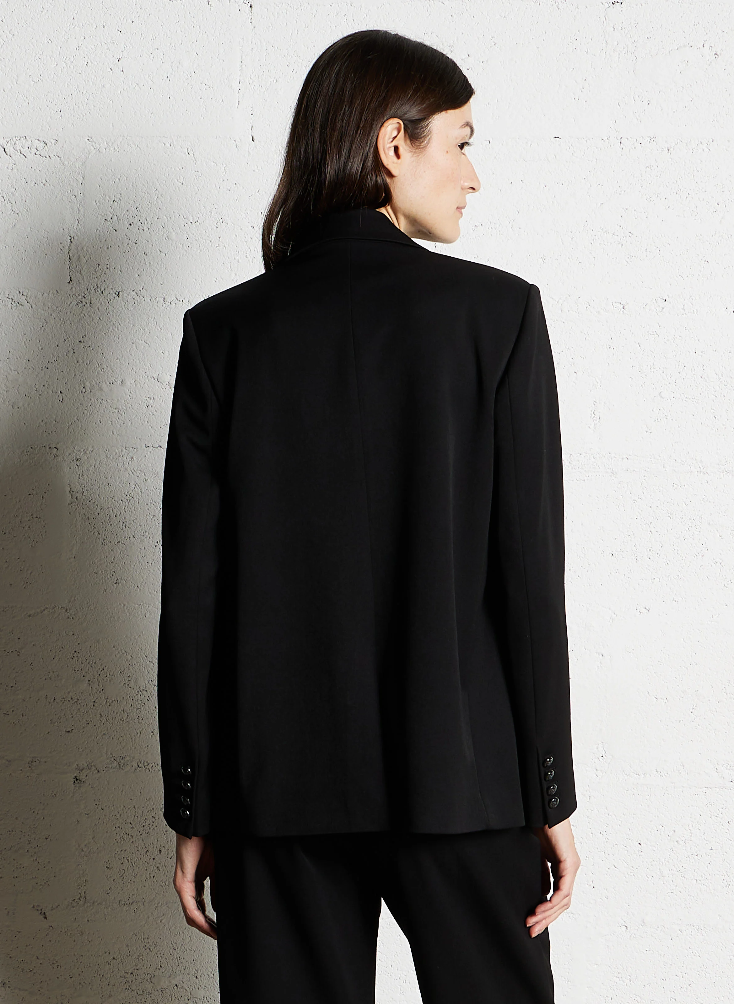 Veste droite col tailleur| Noir