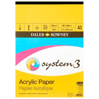 Daler Rowney System3 A3 Acrylic Pad: 230 GSM