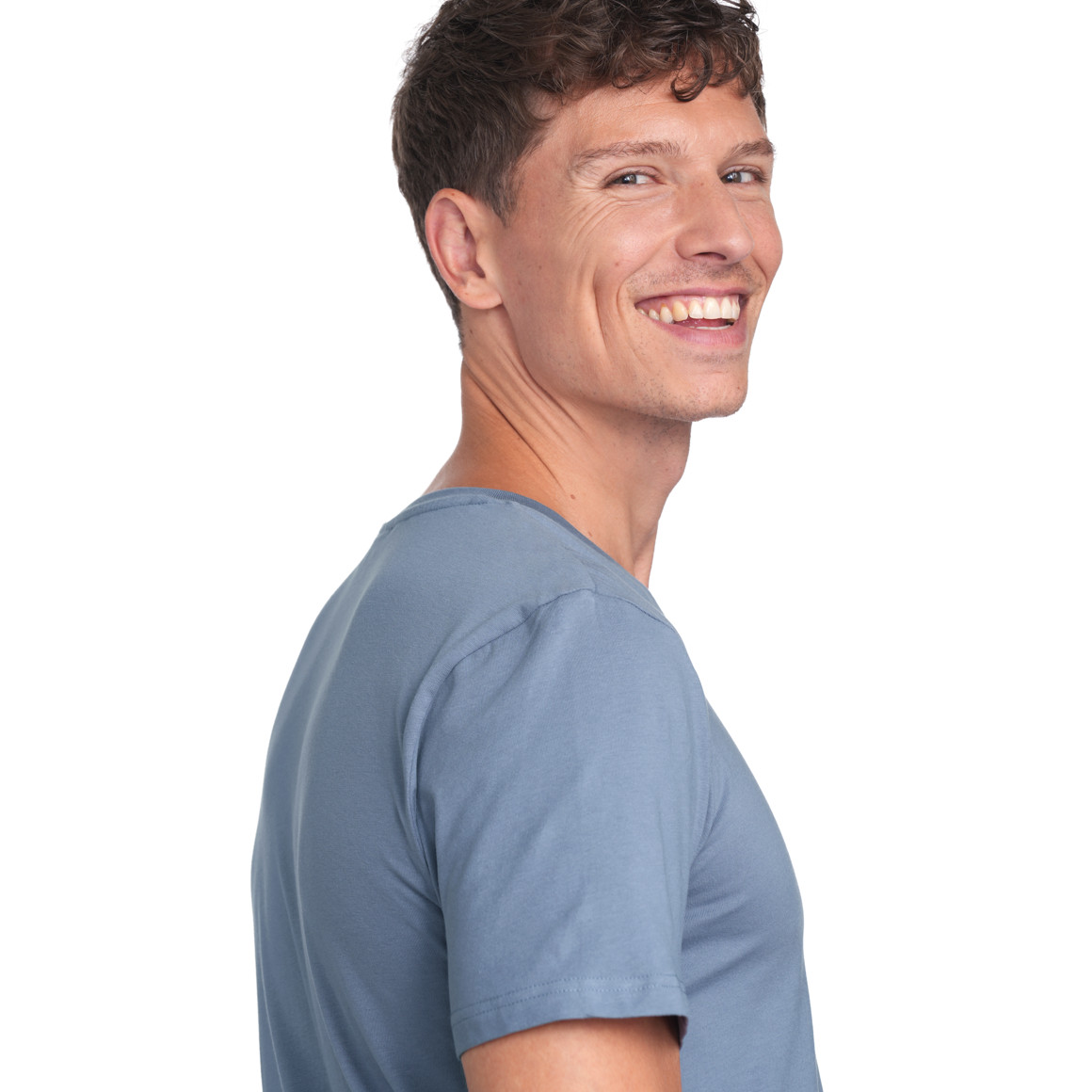 VanVaan 2 Herren T-Shirts mit V-Ausschnitt hellgrau / hellblau