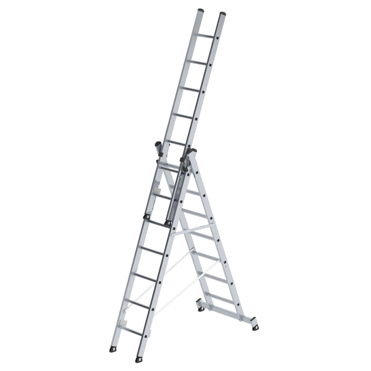 MUNK multifunctionele ladder met Nivello® dwarsbalk, 3x7 sporten