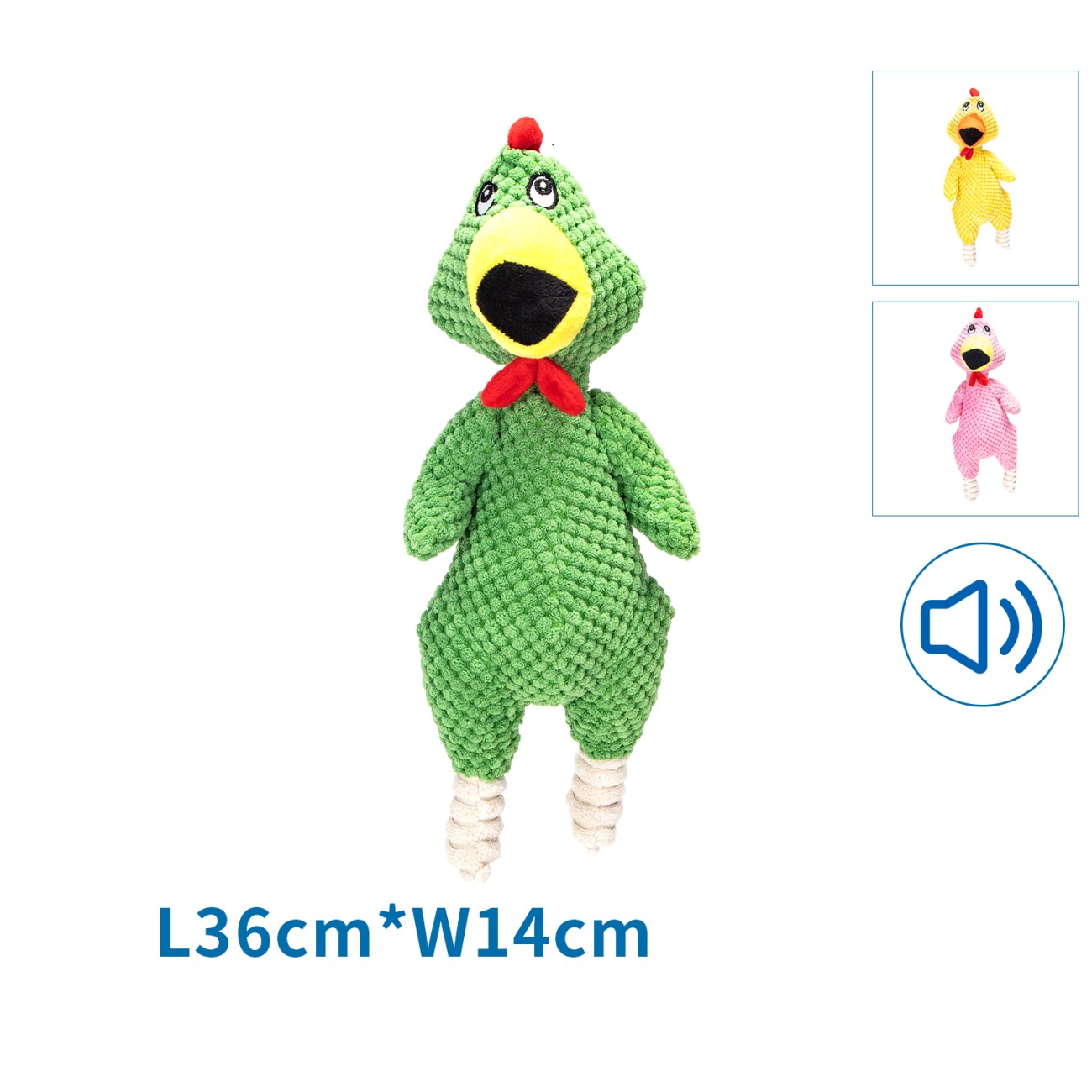 nobleza Hundespielzeug Screaming Chicken grün
