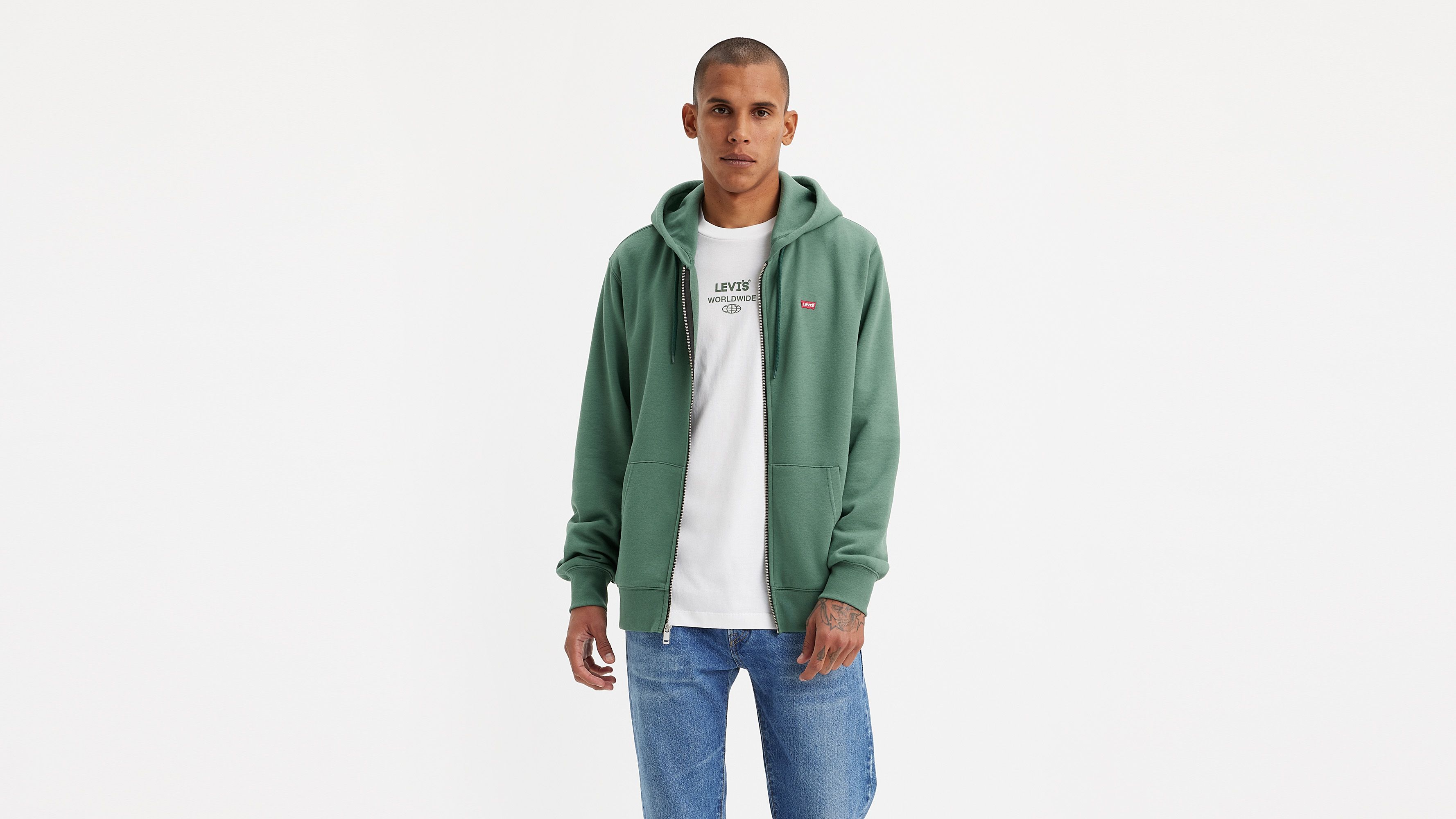 Sweat à capuche zippé Housemark - Dark Forest - Vert