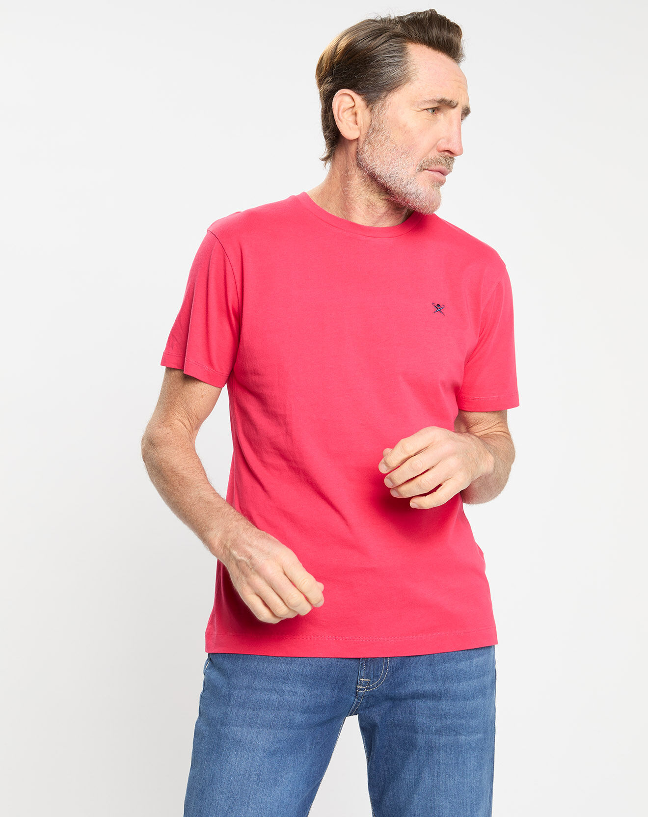 Hackett London T-Shirt Regular Fit uni Yok rose fushia