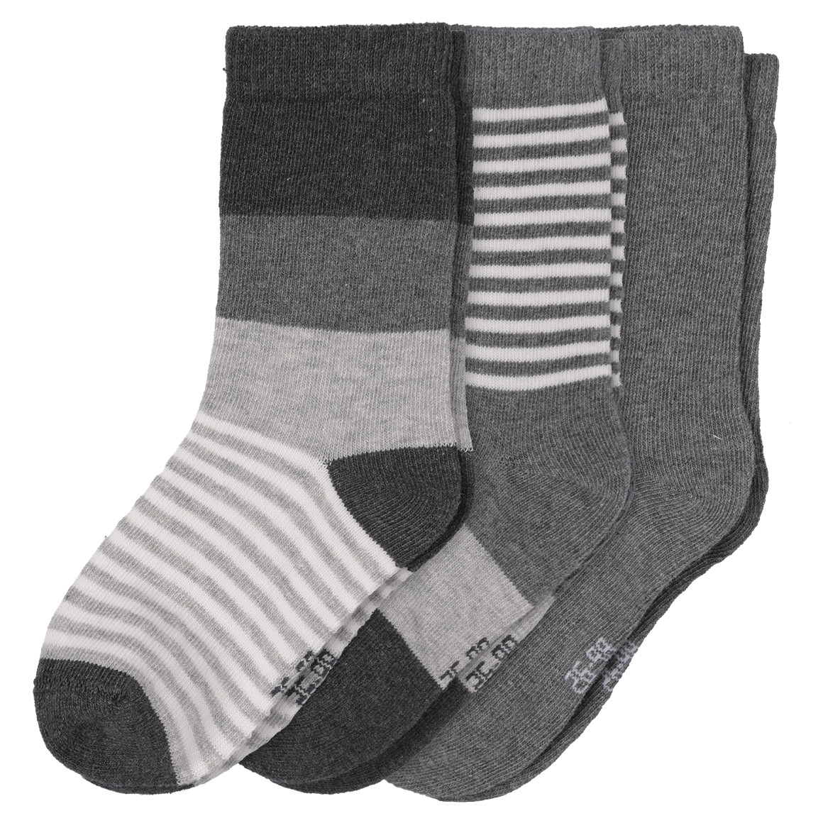 Topomini 3 Paar Baby Socken in verschiedenen Dessins grau