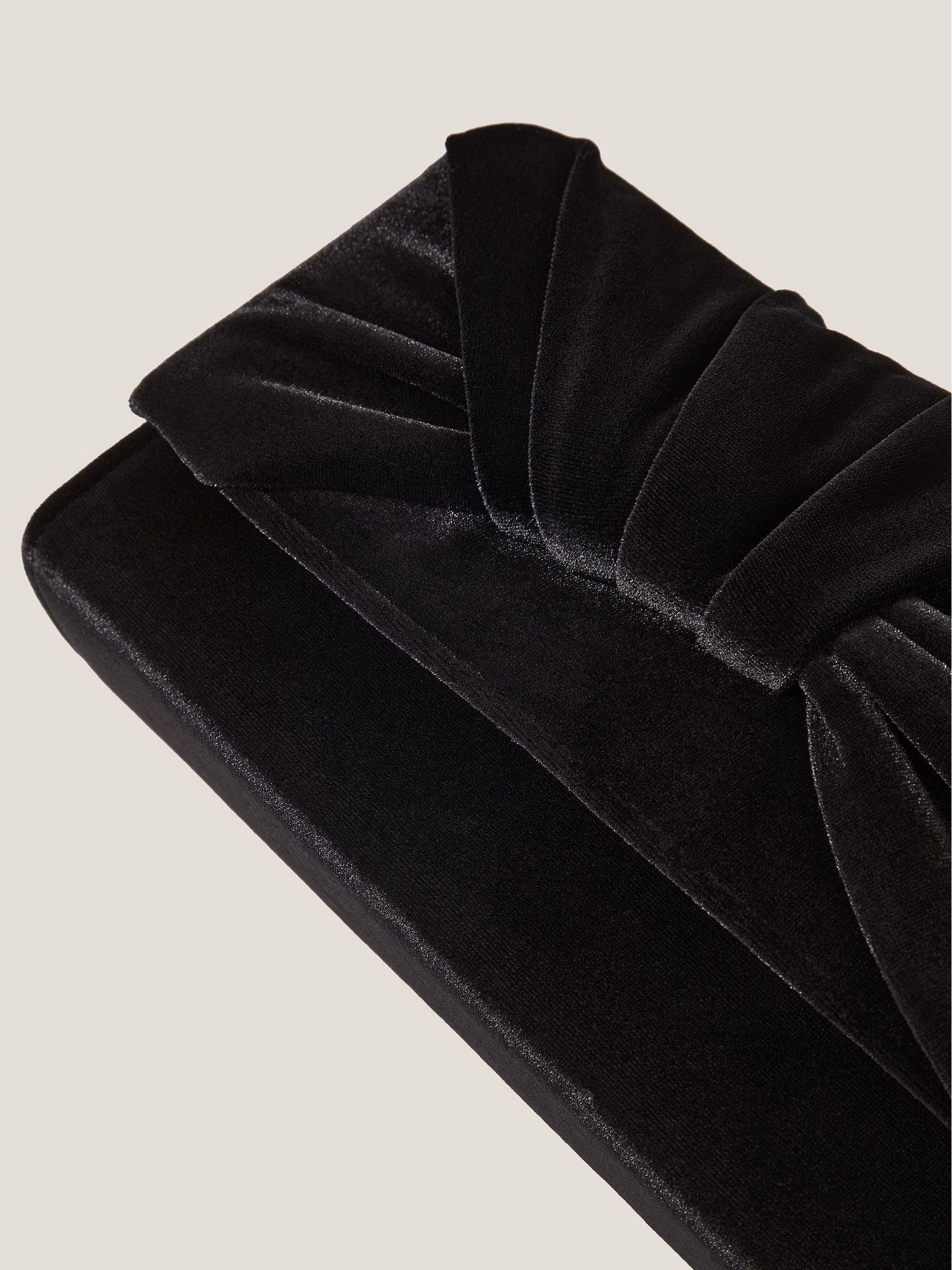 Monsoon Mia Pleat Velvet Clutch Bag