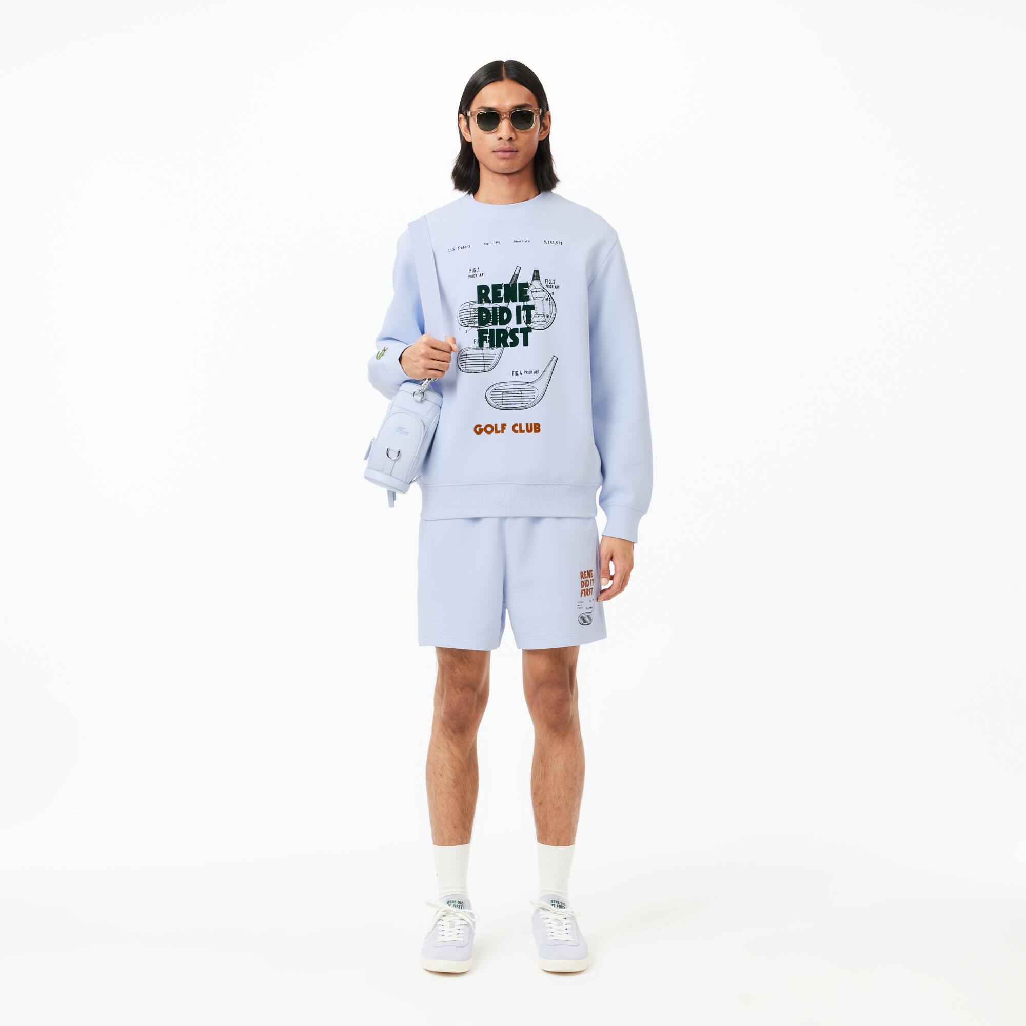 Jogging-Sweatshirt aus Piqué mit Patent-Motiv Sweatshirts - Blau - Lacoste - Unisex