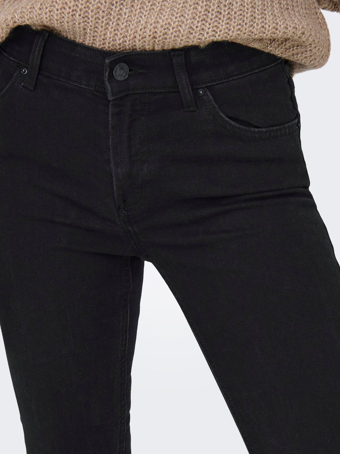 ONLHUSH Mittlere Taille Skinny Fit Jeans Black Denim