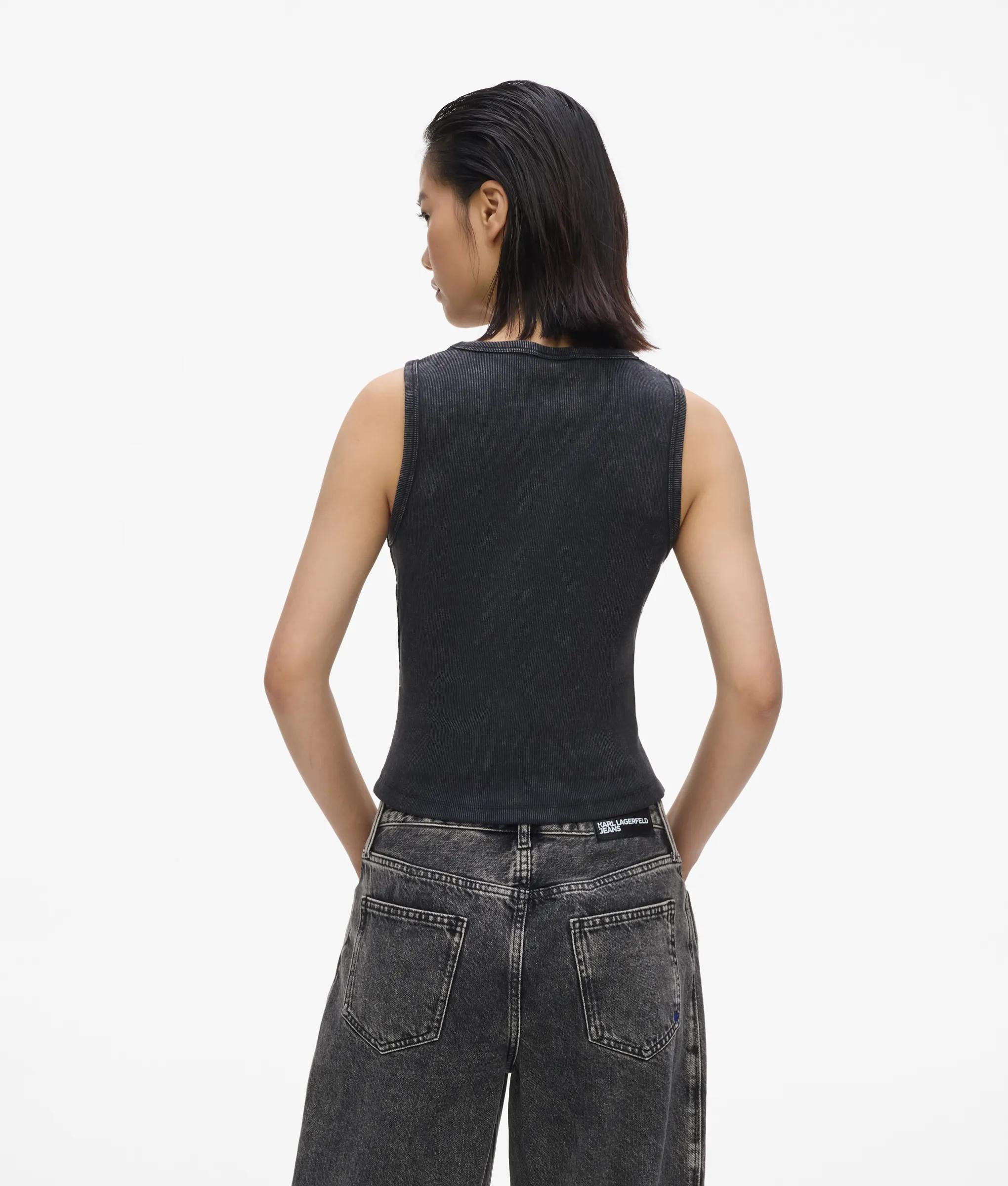 Verwassen geribbelde tanktop