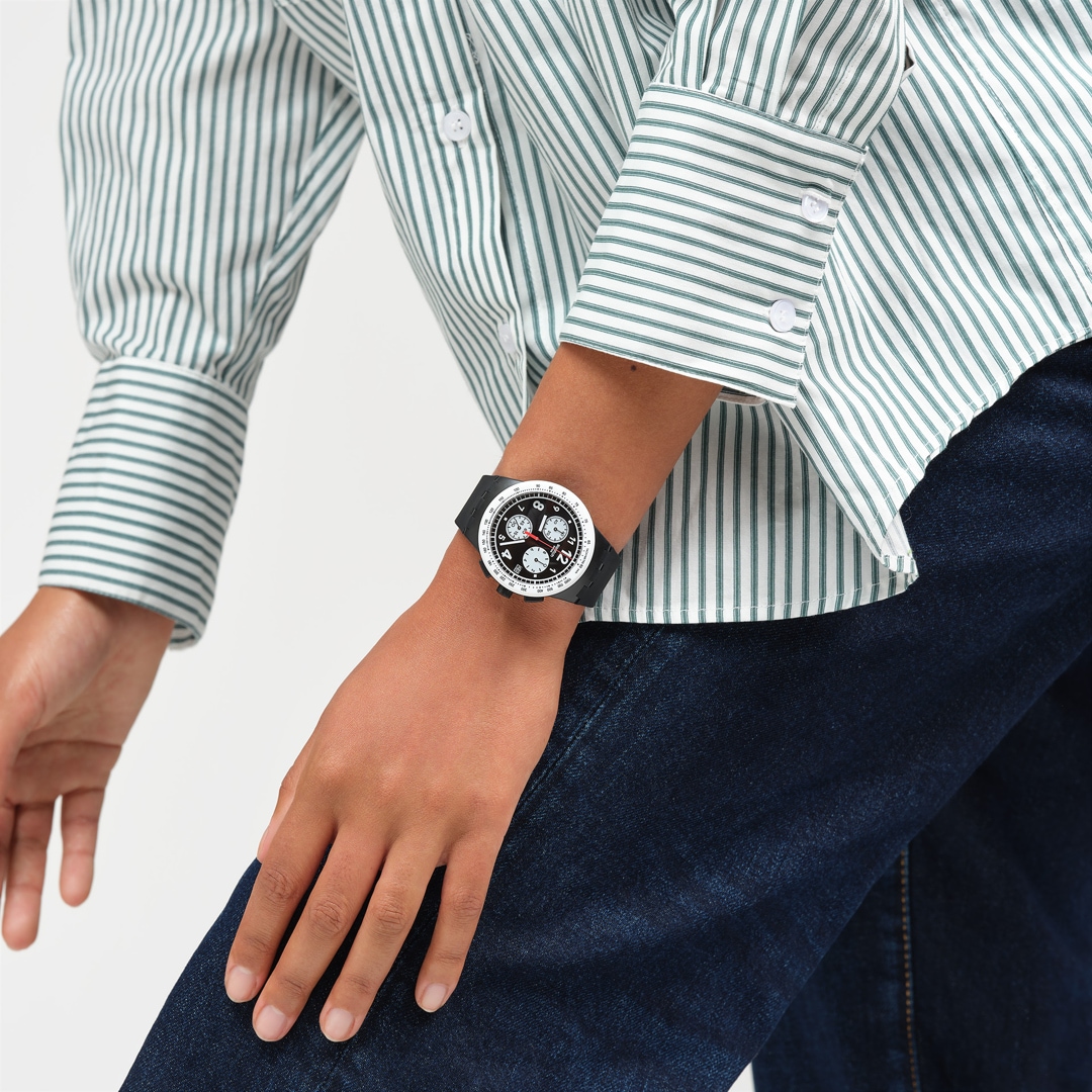 Swatch Original Chrono Nothing Basic About Black