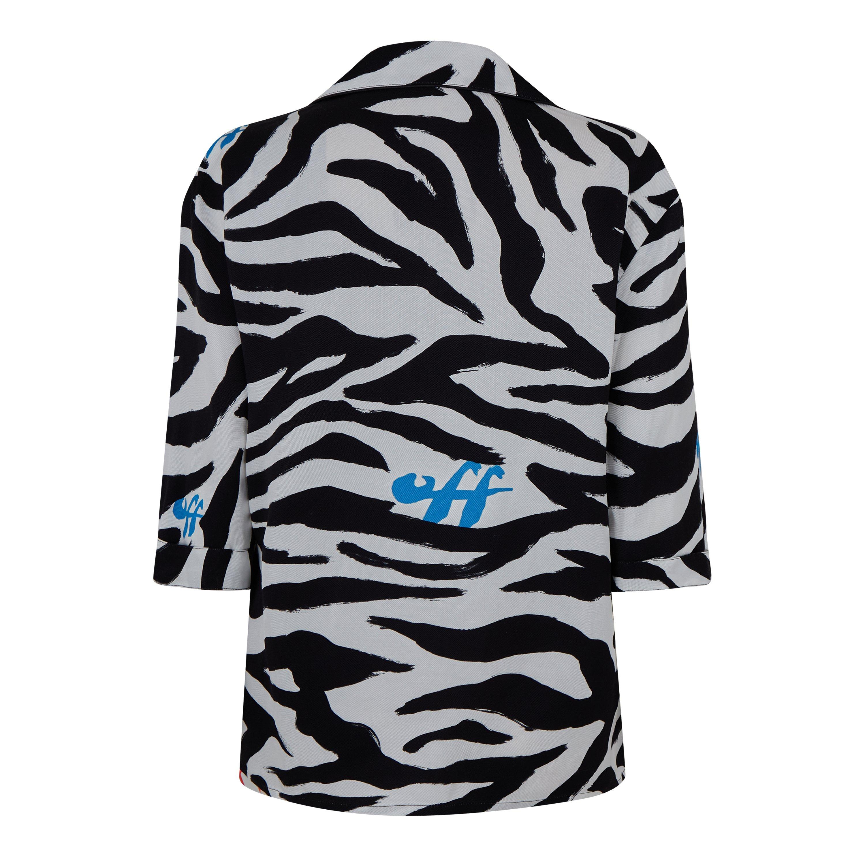 Off White Zebra Pyjama Shirt