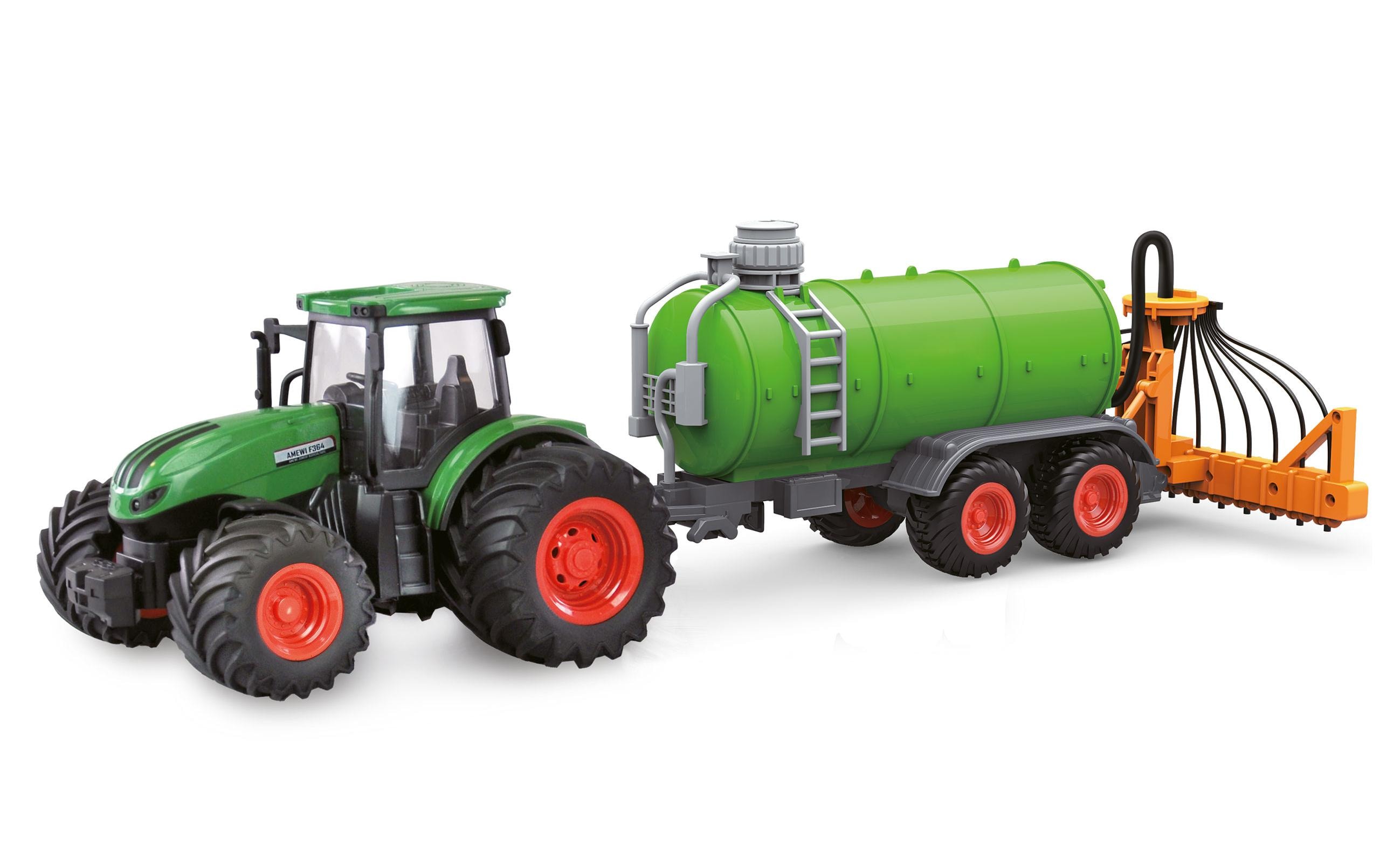 Traktor mit Güllefass, Grün 1:24, RTRFerngesteuerter Traktor mit Licht und Sound