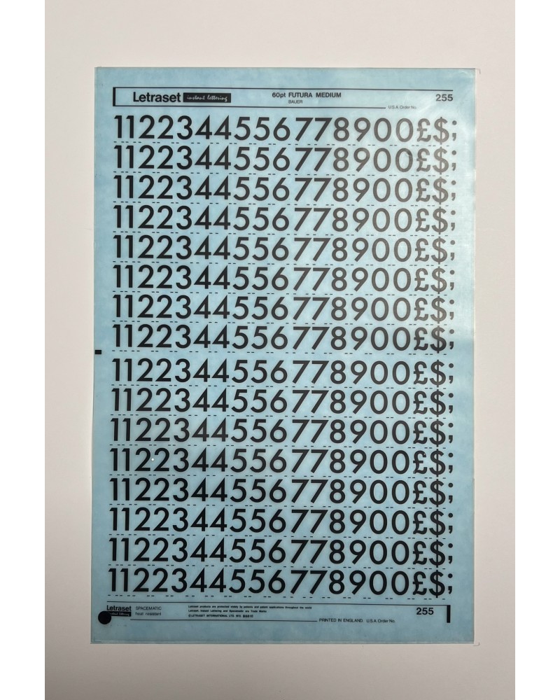 Letraset 255 - FUTURA MEDIUM 60pt