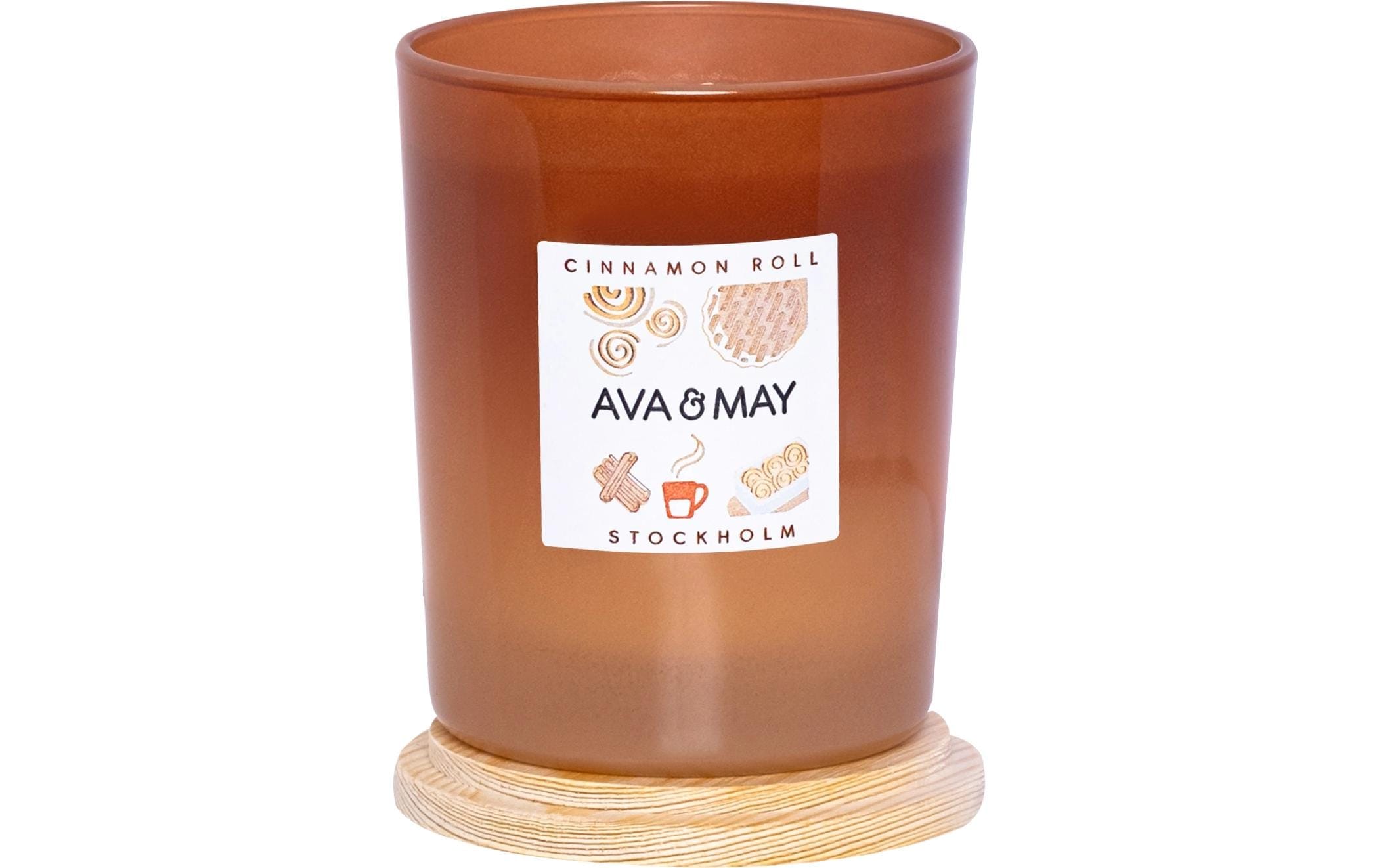 AVA & MAY Duftkerze »Cinnamon roll 180 g« Holzart: Buche (Schweden)