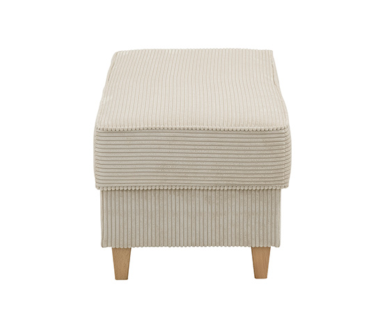 Aufklappbare Hockerbank mit Stauraum in Cordstoff,, beige
