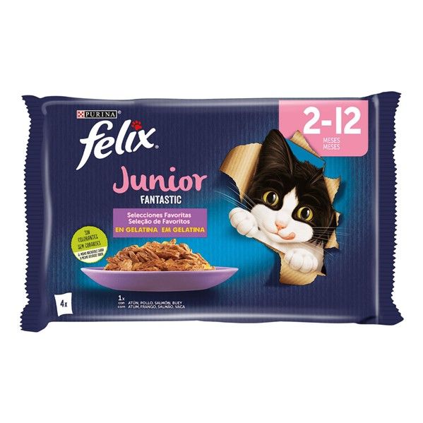 Ração Húmida Purina Felix Fantastic Junior Cat 4x 85g