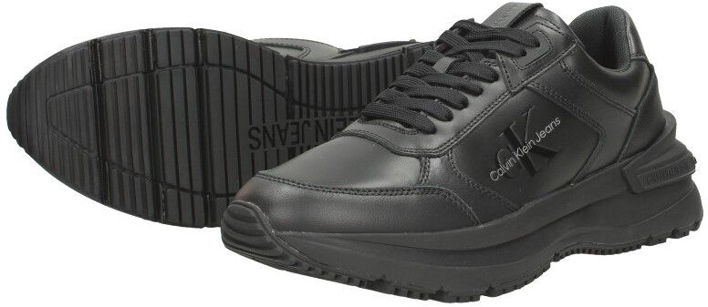 Calvin Klein Chunky Runn Laceup Low LTH-Nappa zwart
