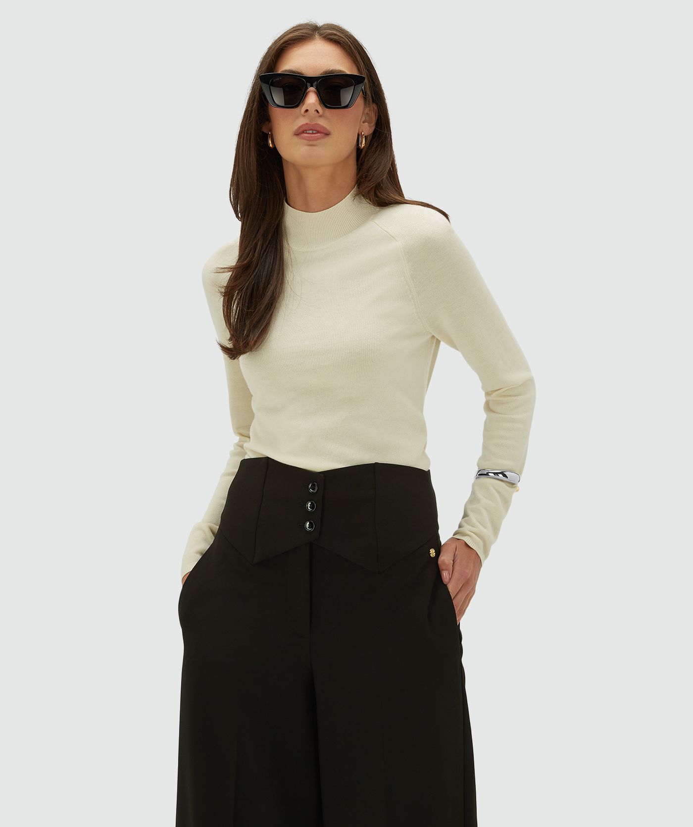 JV-SOFIA fitted coltrui - light ecru