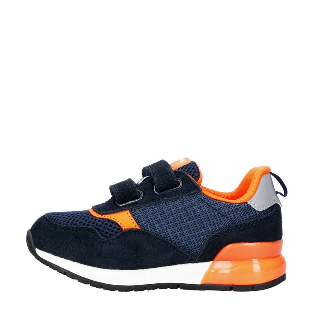 REPLAY Shoot kid 6sneakers suède donkerblauw/oranje