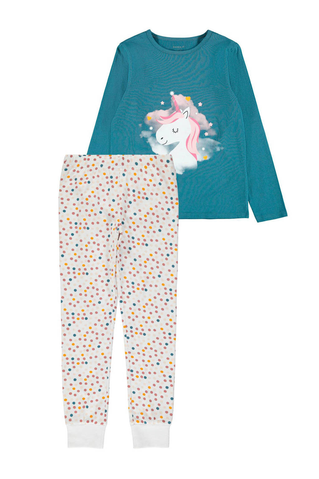 NAME IT pyjama NKMNIGHTSETblauwgroen/wit/roze