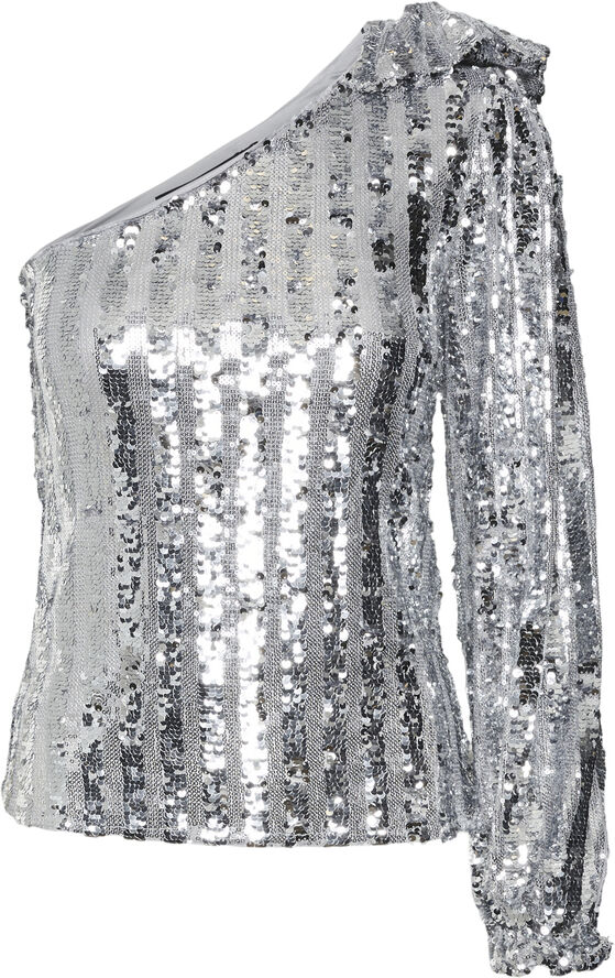 Vero Moda VMEFI ONE SHOULDER LS TOP JRS Silver colour