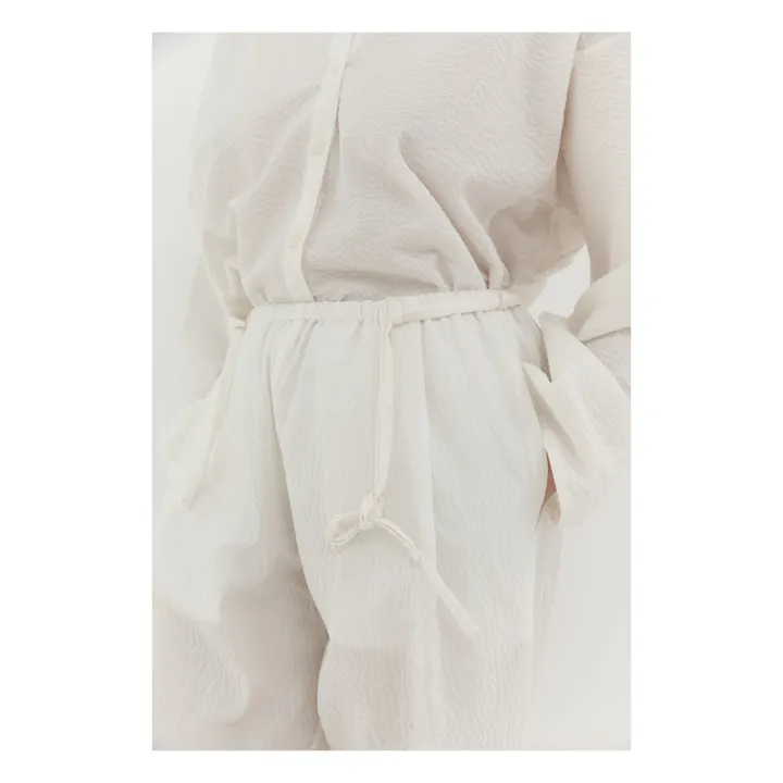 Deiji Studios Ensemble Relax Seersucker Coton Bio | Blanc