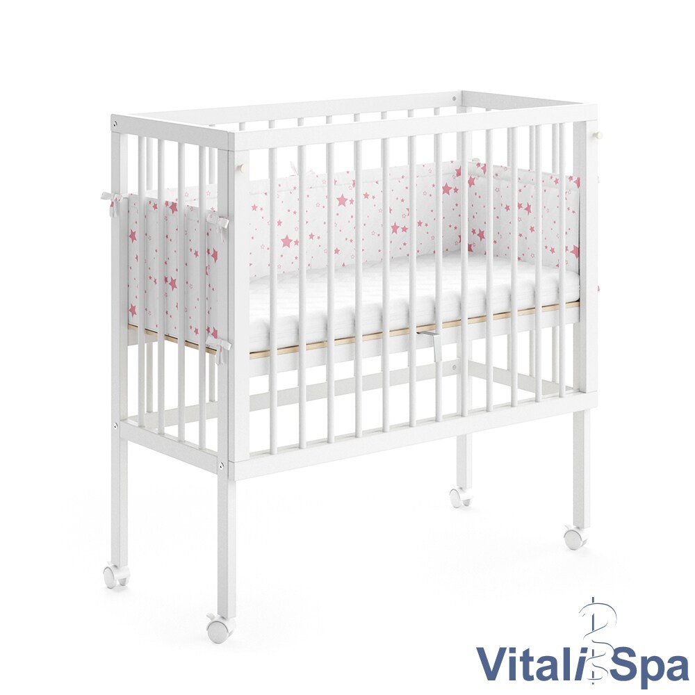 Beistellbett SOPHIE Weiß Babybett Stillbett Stubenbett Nestchen Boxspringbett 2 Seitenteile