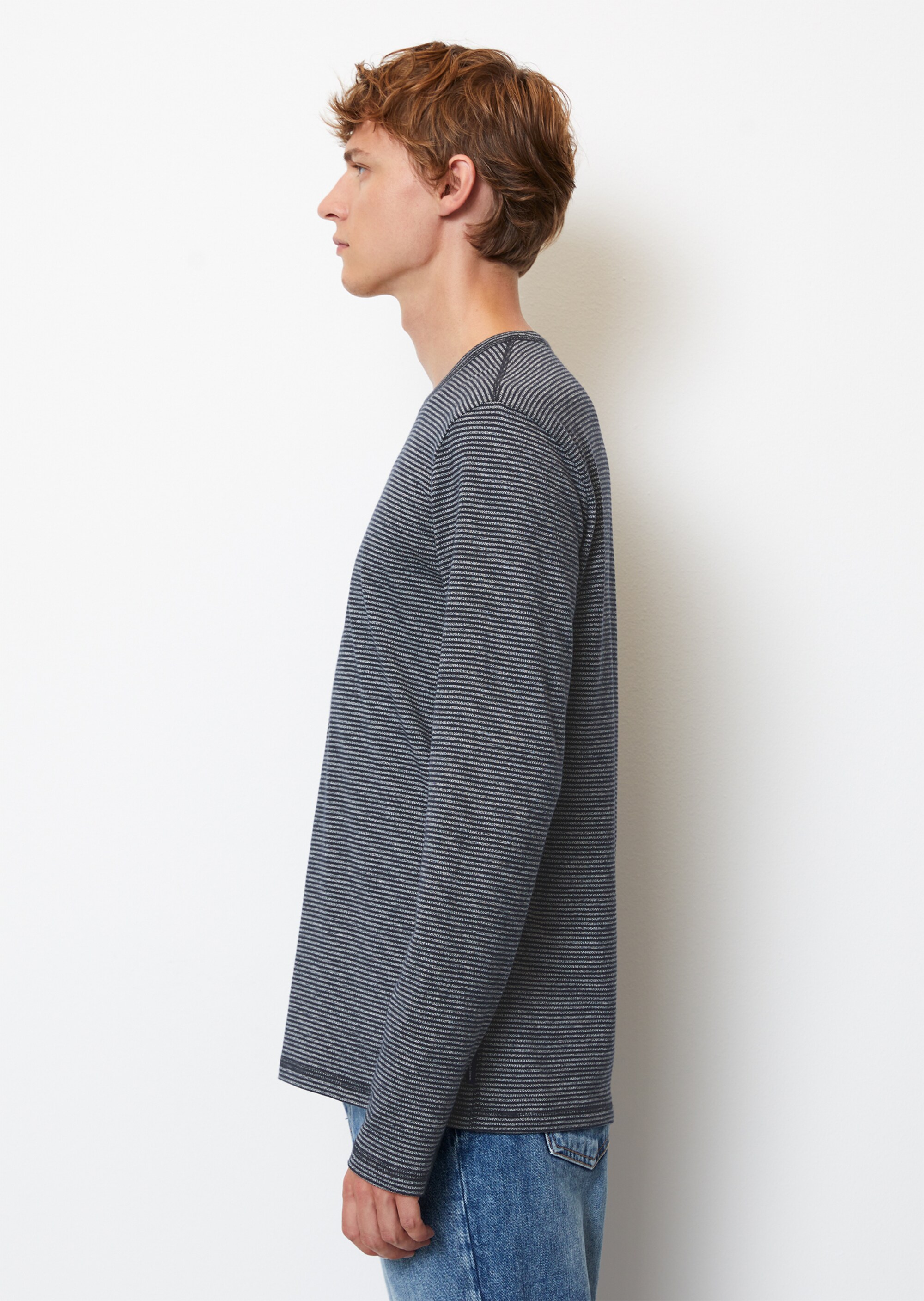 Longsleeve regular aus gestreiftem Grindle-Jersey