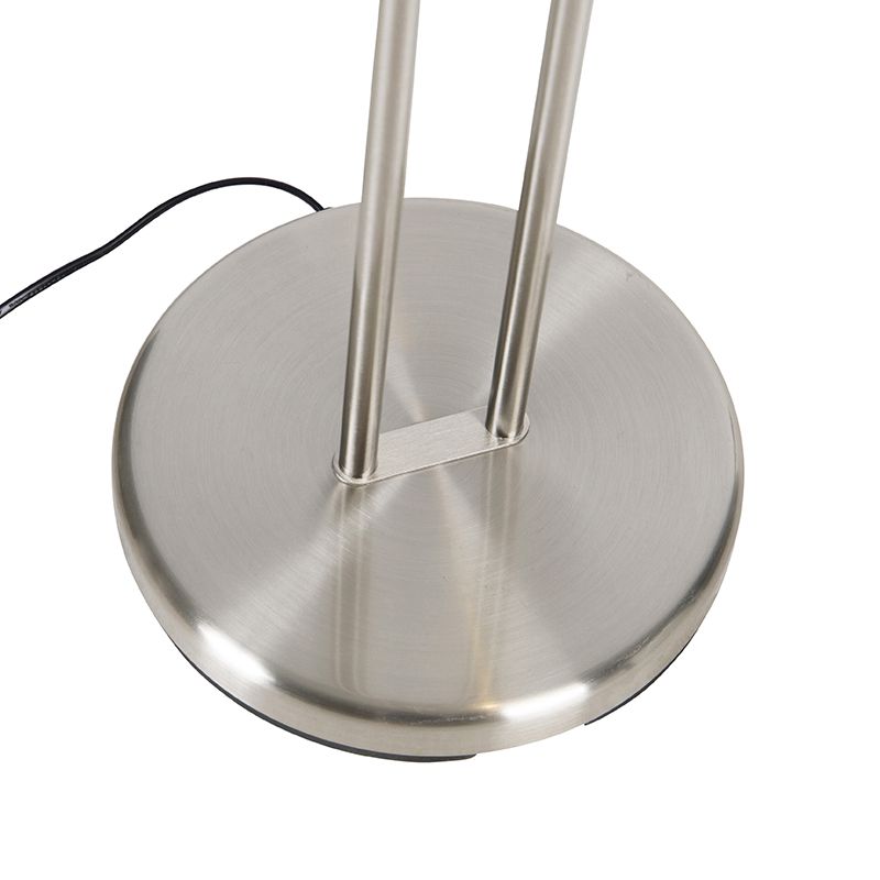 Vloerlamp staal met leeslamp incl. LED dimbaar in Kelvin - Diva