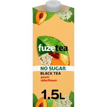 FuzeTea No Sugar Black Tea Perzik- en Vlierbloesemsmaak 1,5 L