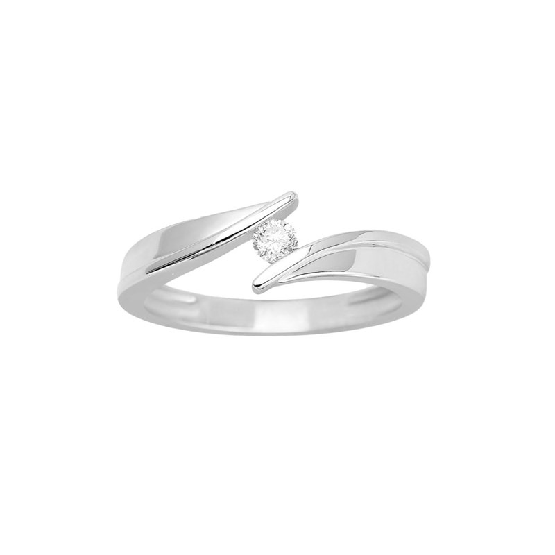 Bague Femme - Or 18 Carats - Diamant 0,1 Carats