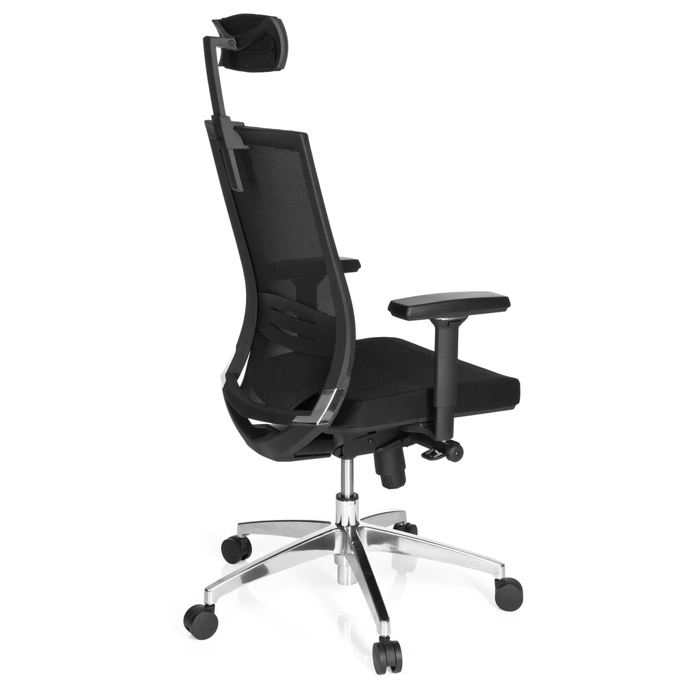 Profi Bürostuhl PORTO MAX HIGH Stoff/Netzstoff mit Armlehnen (höhenverstellbar) hjh OFFICE