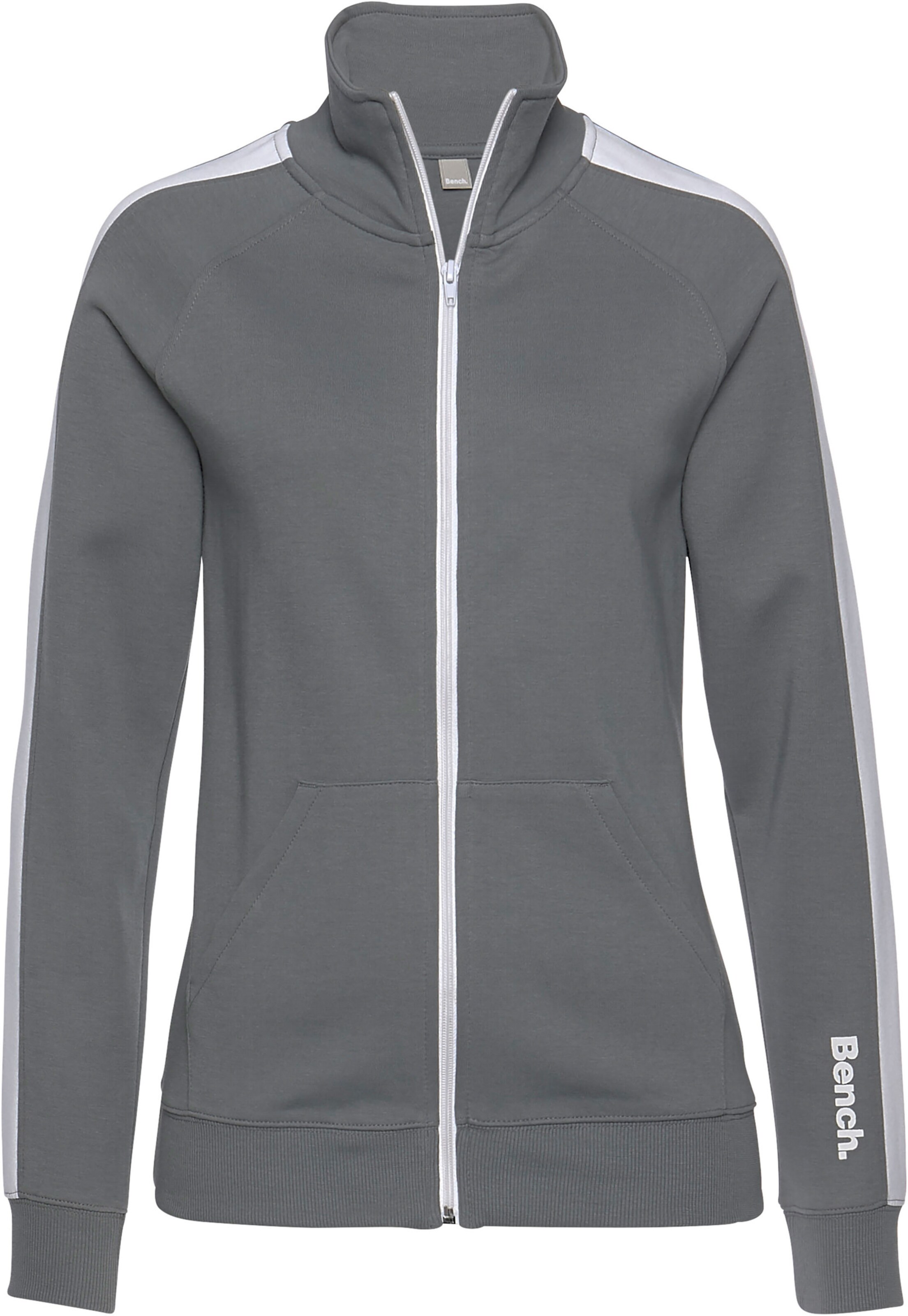 Sweatjacke in stone-weiß
